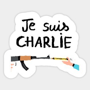 Gun vs Pencil Je Suis Charlie Sticker